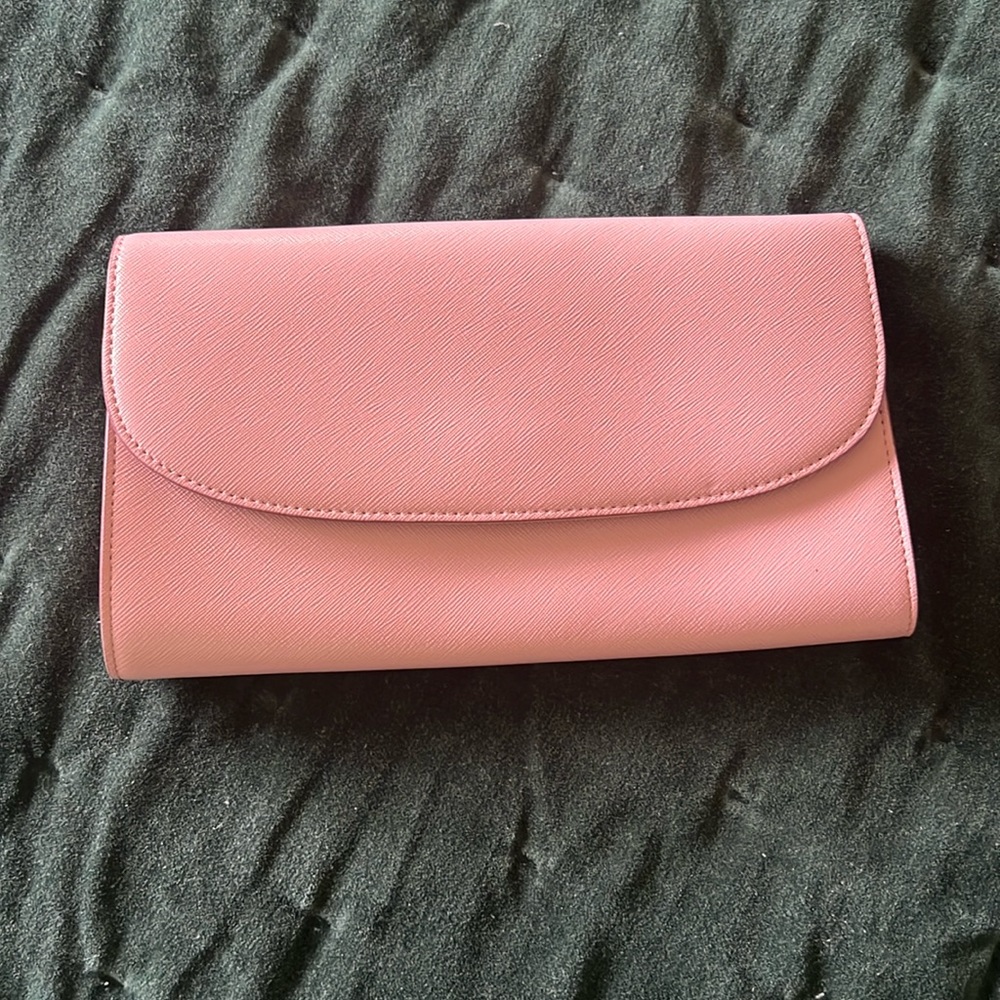 14TH & UNION Pink leather clutch